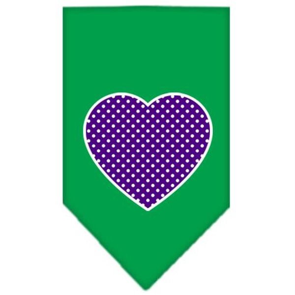 Unconditional Love Purple Swiss Dot Heart Screen Print Bandana Emerald Green Large UN916241